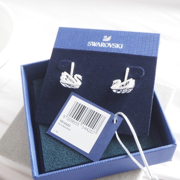 Swarovski Dancing Swan earrings, Swan, White, Rhodium plated 5514420 - Picture 6 of 6